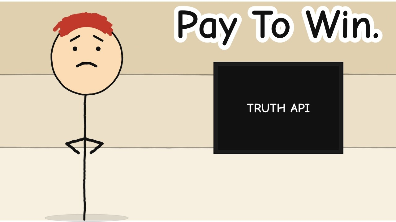 Hand-drawn stick figure thumbnail for the video The $100K Feed Selling Trump's Posts to Wall Street
